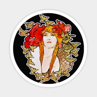 Art Nouveau Bird Girl Magnet